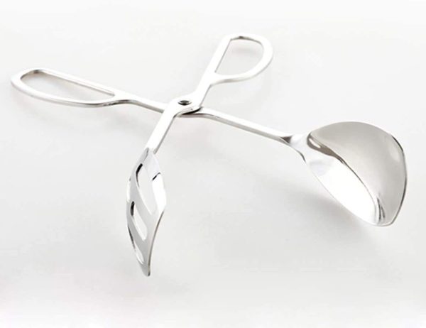 2-PACK Serving Tongs for Buffet Party Catering, Thickening Food Serving Salad Cake Bread Kitchen Tongs, Stainless Steel