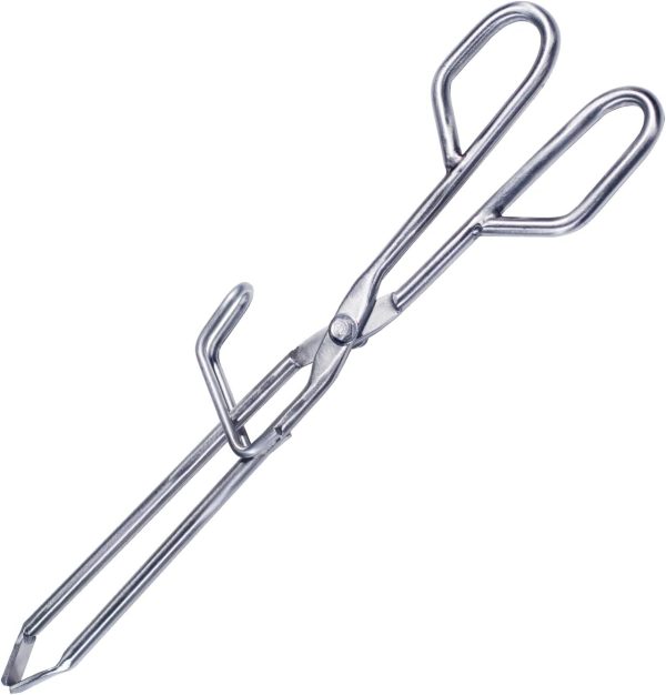 13-Inch Scissor Tongs, 100% Stainless Steel Meat Clamp for Oven & Grill, Professional Chef Quality, Extra-Thick 6.5mm Body, Ideal for BBQ, Grilling, and Cooking