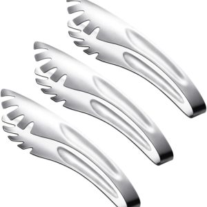 Parties Set of 3 Salad Tongs Silver Salad Utensils Spaghetti Tongs Stainless Steel Serving Clips