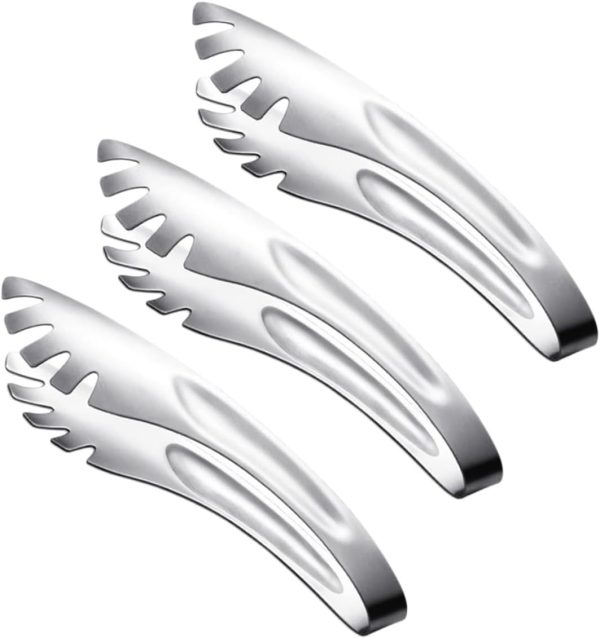 Parties Set of 3 Salad Tongs Silver Salad Utensils Spaghetti Tongs Stainless Steel Serving Clips