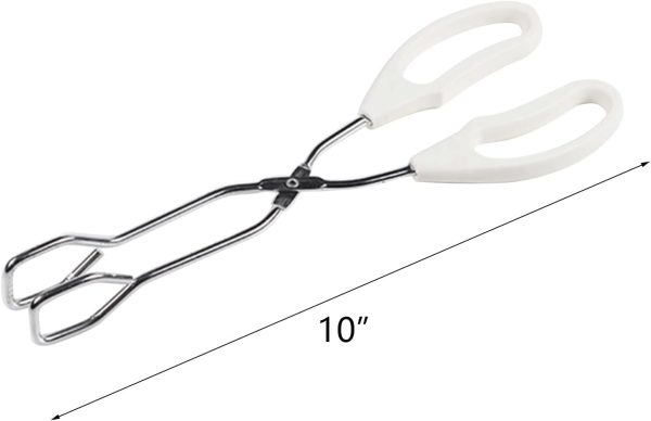 2Pcs Scissor Food Tongs Stainless Steel Scissor Tongs 10-Inch Grill Tongs for Cooking, Barbecue, Grilling