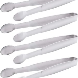 Mini Serving Tongs 5-Inch Stainless Steel Small Appetizer Tongs, Set of 4