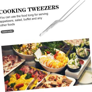 Stainless Steel Kitchen Fine Tweezer Tongs Cooking Tweezers for Food Plating for Serving Appetizers Salad Buffet
