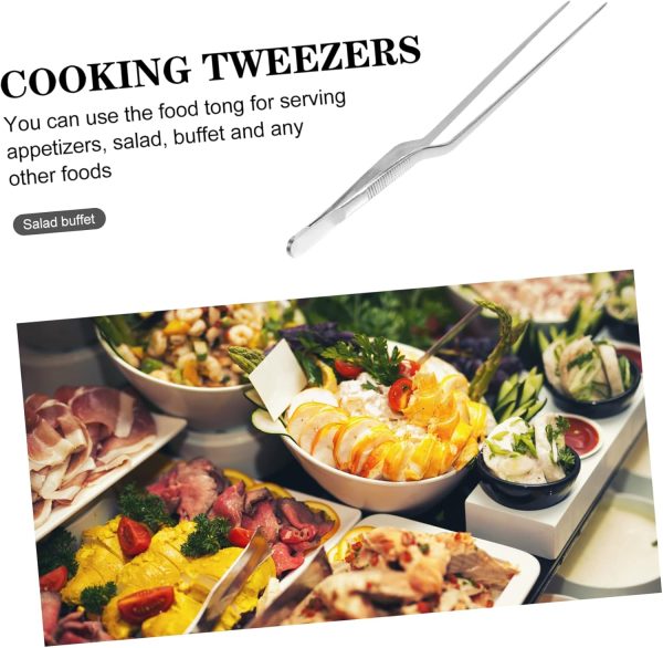 Stainless Steel Kitchen Fine Tweezer Tongs Cooking Tweezers for Food Plating for Serving Appetizers Salad Buffet