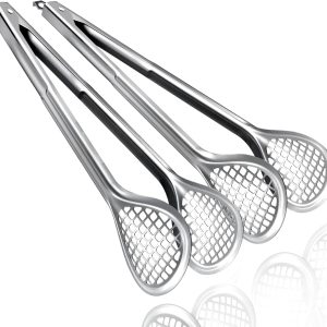 2 Pack BBQ Tongs Multi-Purpose Kitchen Food Tongs for Cooking, Grilling, Barbecue - Food-Grade Stainless Steel Grill Tongs, 600ºF High Heat-Resistant Design - 13 Inch