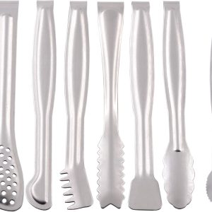 Small Serving Tongs Set 6-Inch Appetizer Tongs Stainless Steel Mini Tongs, Set of 6