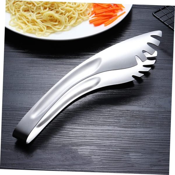 Parties Set of 3 Salad Tongs Silver Salad Utensils Spaghetti Tongs Stainless Steel Serving Clips