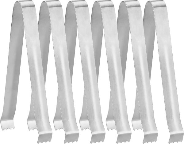 42269 Restaurant-Grade Pom Tong, Stainless Steel, 6.5 inch, Set of 6, Silver